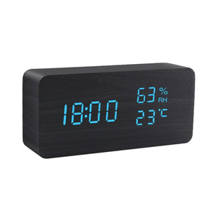 Alarm Clock LED Wooden