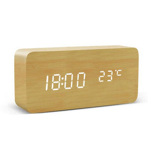 Alarm Clock LED Wooden