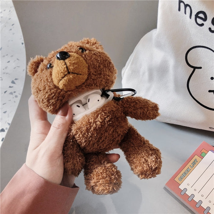 Teddy Bear Protector For Airpods 1/2 3 Pro Plush Bear Protector Wireless Bluetooth