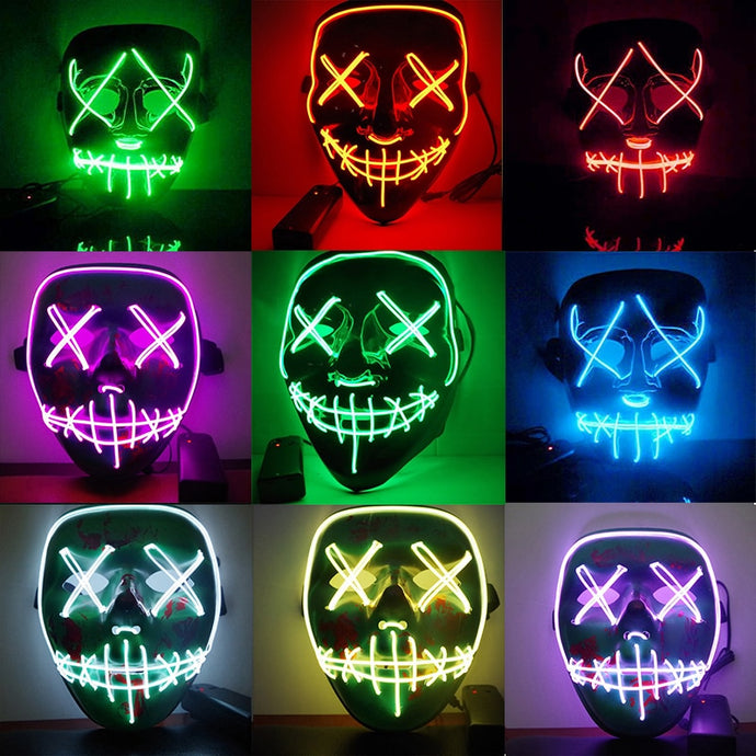 EL Light Mask Up Funny Mask from The Purge Election Year Great for Festival Cosplay Halloween Costume