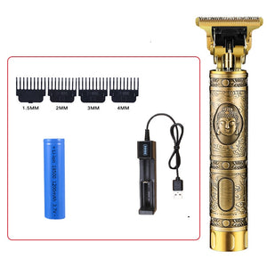 Hair Clipper Electric Clippers New Electric Men&#39;s Retro T9 Style Buddha Head Carving Oil Head Scissors