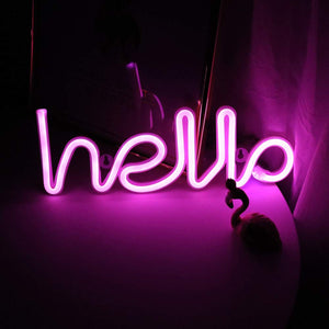 Hello Neon Light LED Wall