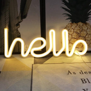 Hello Neon Light LED Wall