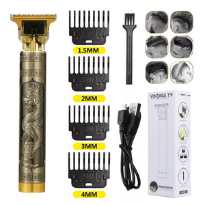 Hair Clipper Electric Clippers New Electric Men&#39;s Retro T9 Style Buddha Head Carving Oil Head Scissors