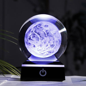 New 80mm K9 Crystal Solar System Planet Globe 3D