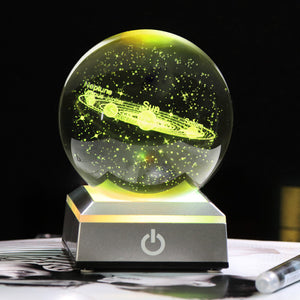 New 80mm K9 Crystal Solar System Planet Globe 3D