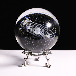 New 80mm K9 Crystal Solar System Planet Globe 3D