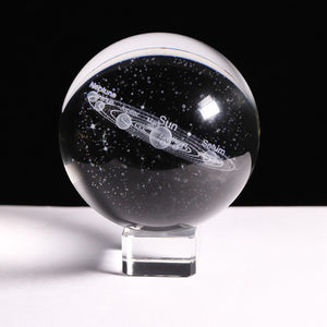 New 80mm K9 Crystal Solar System Planet Globe 3D