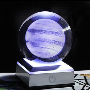 New 80mm K9 Crystal Solar System Planet Globe 3D