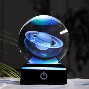 New 80mm K9 Crystal Solar System Planet Globe 3D