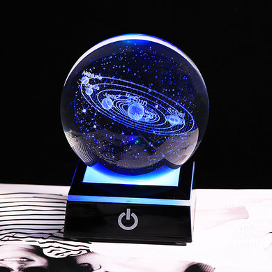 New 80mm K9 Crystal Solar System Planet Globe 3D