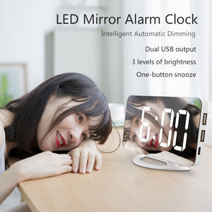 Mirror Alarm Clock Digital Display